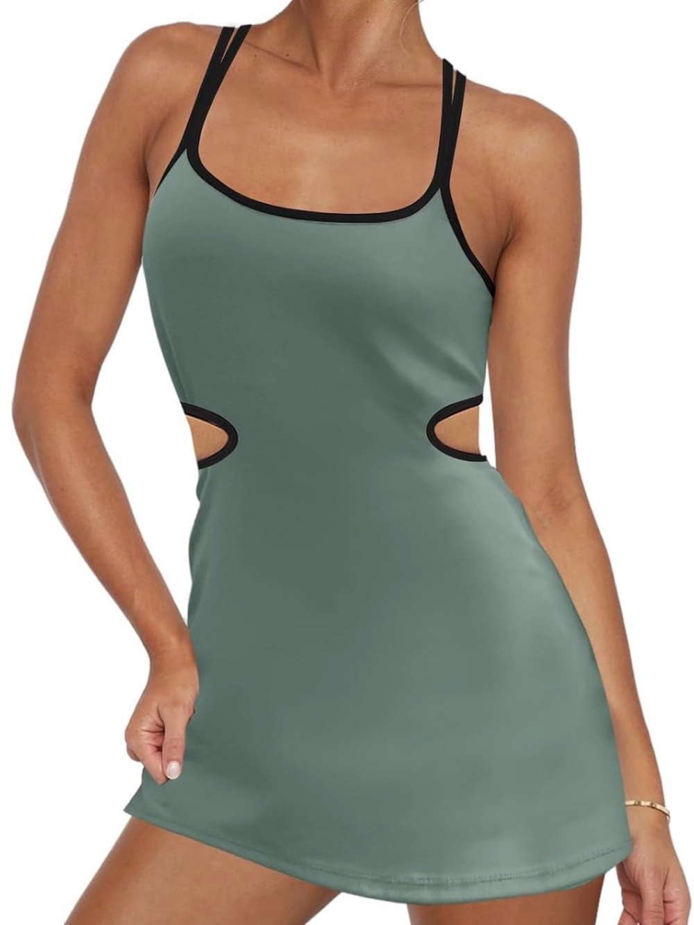 Women’s Cutout Tennis Dress. Built in shorts and bra
